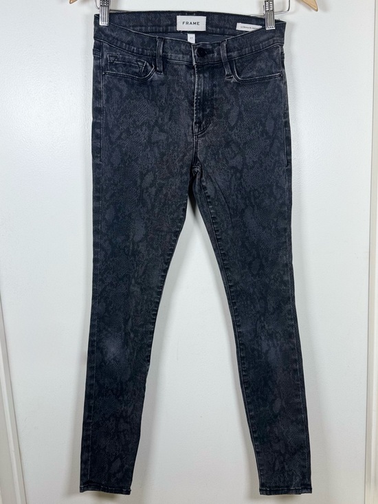 Frame Denim Denim - FRAME Le Skinny de Jeanne Black Python Denim Jeans Women’s 27 Goth Glam Mobwife